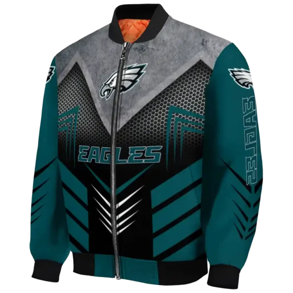 philadelphia eagles arrow layer green black bomber jacket best selling