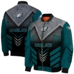 philadelphia eagles arrow layer green black bomber jacket best selling