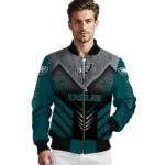 philadelphia eagles arrow layer green black bomber jacket best selling