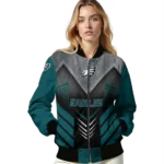 philadelphia eagles arrow layer green black bomber jacket best selling
