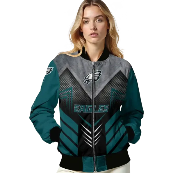 philadelphia eagles arrow layer green black bomber jacket latest model