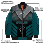 philadelphia eagles arrow layer green black bomber jacket best selling
