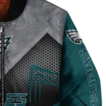 philadelphia eagles arrow layer green black bomber jacket best selling