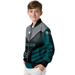 philadelphia eagles arrow layer green black bomber jacket best selling