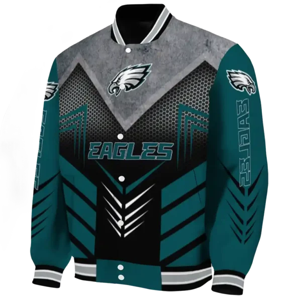 philadelphia eagles arrow layer green black varsity jacket best selling