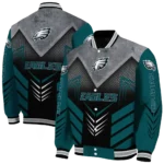 philadelphia eagles arrow layer green black varsity jacket best selling