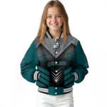 philadelphia eagles arrow layer green black varsity jacket best selling
