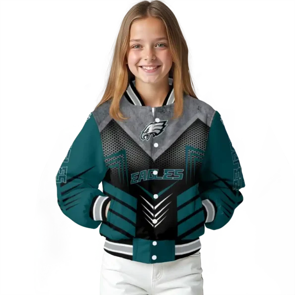 philadelphia eagles arrow layer green black varsity jacket top rated