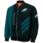 philadelphia eagles triple side stripes green black bomber jacket best selling