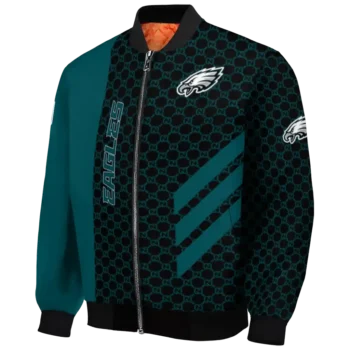 philadelphia eagles triple side stripes green black bomber jacket best selling