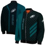 philadelphia eagles triple side stripes green black bomber jacket best selling