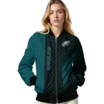philadelphia eagles triple side stripes green black bomber jacket best selling