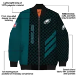 philadelphia eagles triple side stripes green black bomber jacket best selling