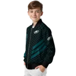 philadelphia eagles triple side stripes green black bomber jacket best selling