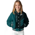 philadelphia eagles triple side stripes green black varsity jacket best selling