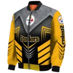 pittsburgh steelers arrow layer gold black bomber jacket best selling