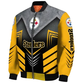 pittsburgh steelers arrow layer gold black bomber jacket best selling