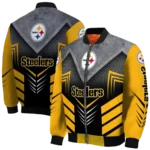 pittsburgh steelers arrow layer gold black bomber jacket best selling