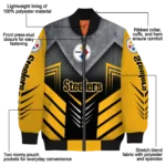 pittsburgh steelers arrow layer gold black bomber jacket best selling