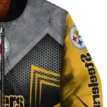 pittsburgh steelers arrow layer gold black bomber jacket best selling