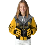 pittsburgh steelers arrow layer gold black bomber jacket best selling