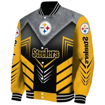 pittsburgh steelers arrow layer gold black varsity jacket best selling