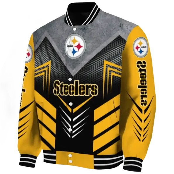 pittsburgh steelers arrow layer gold black varsity jacket best selling