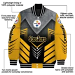 pittsburgh steelers arrow layer gold black varsity jacket best selling
