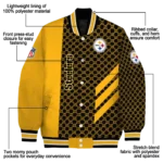 pittsburgh steelers triple side stripes gold black varsity jacket best selling