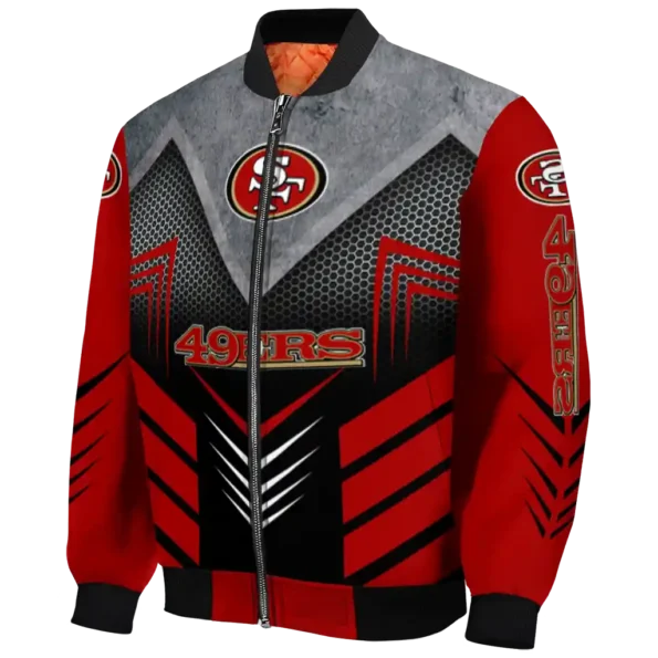 san francisco 49ers arrow layer red black bomber jacket best selling