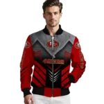 san francisco 49ers arrow layer red black bomber jacket best selling