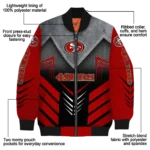 san francisco 49ers arrow layer red black bomber jacket best selling
