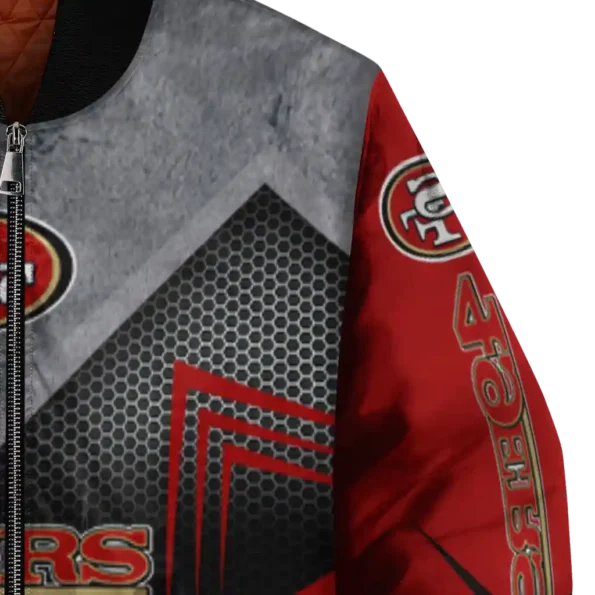 san francisco 49ers arrow layer red black bomber jacket premium grade