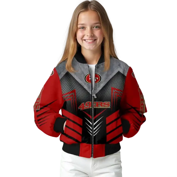 san francisco 49ers arrow layer red black bomber jacket top rated
