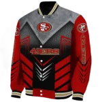 san francisco 49ers arrow layer red black varsity jacket best selling