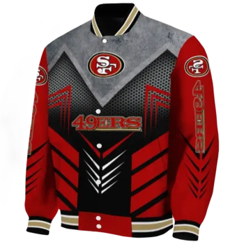 san francisco 49ers arrow layer red black varsity jacket best selling