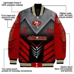 san francisco 49ers arrow layer red black varsity jacket best selling