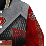 san francisco 49ers arrow layer red black varsity jacket best selling
