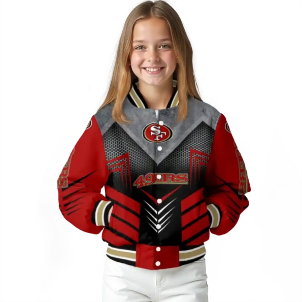 san francisco 49ers arrow layer red black varsity jacket top rated