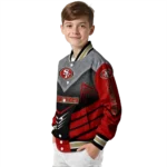 san francisco 49ers arrow layer red black varsity jacket best selling