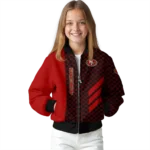 san francisco 49ers triple side stripes red black bomber jacket best selling