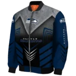 seattle seahawks arrow layer blue black bomber jacket best selling
