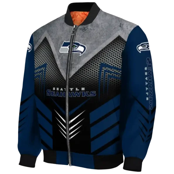 seattle seahawks arrow layer blue black bomber jacket best selling