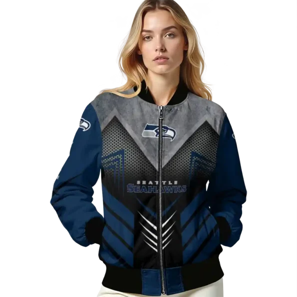 seattle seahawks arrow layer blue black bomber jacket latest model