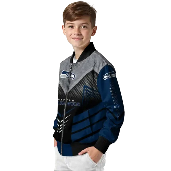 seattle seahawks arrow layer blue black bomber jacket trendy