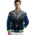 seattle seahawks arrow layer blue black varsity jacket best selling