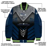 seattle seahawks arrow layer blue black varsity jacket best selling