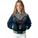 seattle seahawks arrow layer blue black varsity jacket best selling