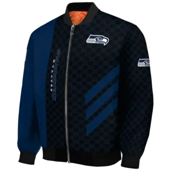 seattle seahawks triple side stripes blue black bomber jacket best selling