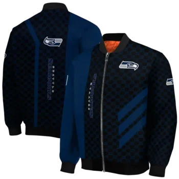 seattle seahawks triple side stripes blue black bomber jacket fashion forward